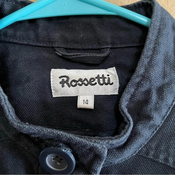 Rossetti Navy blue Trench coat Size UK 14 (US M) pockets tie front cotton - Picture 5 of 10